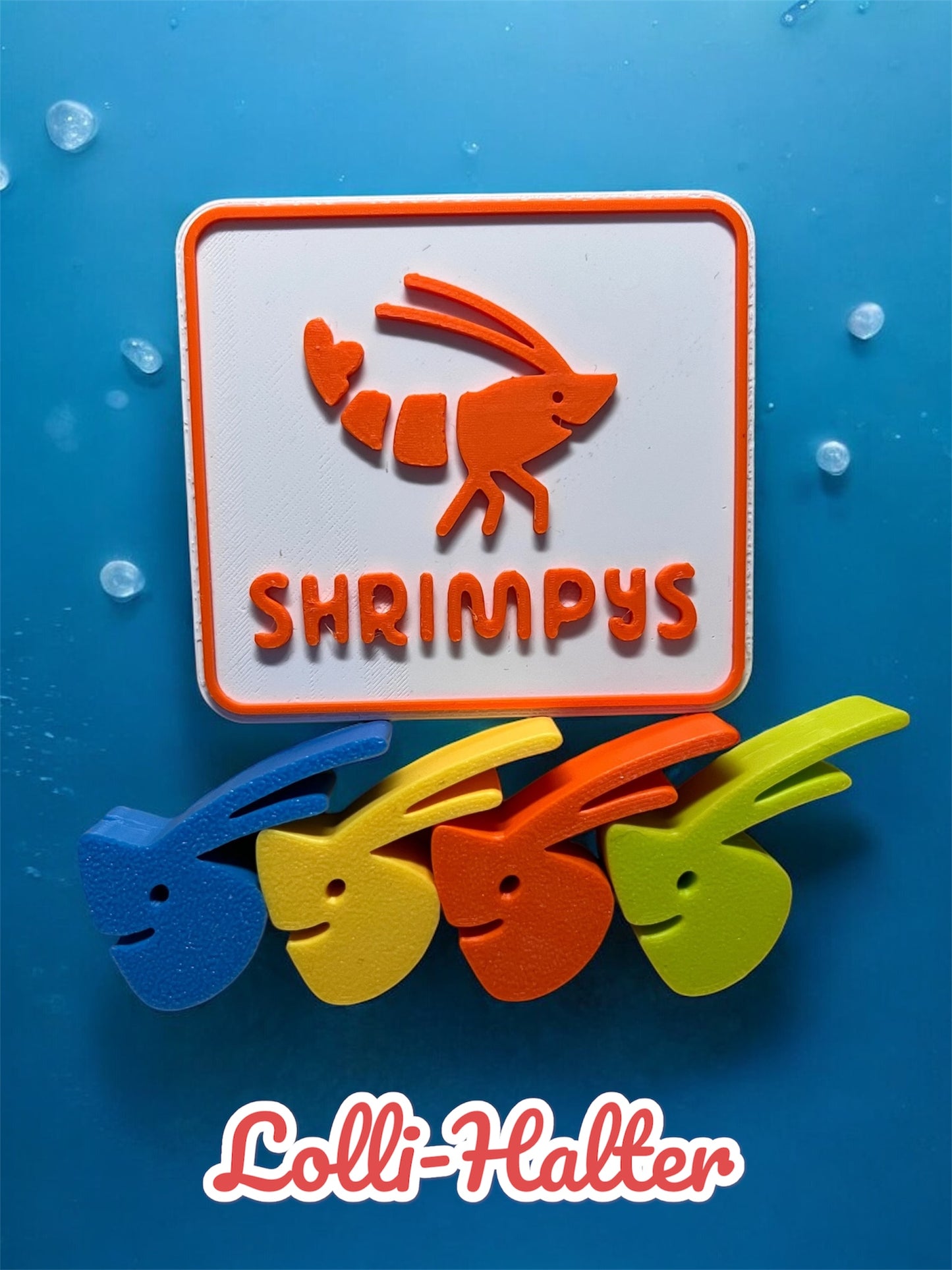 SHRIMPYS Garnelen Lolli-Halter 4er Set (grün, gelb, blau, orange)