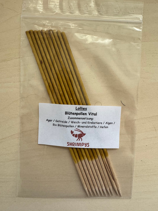 SHRIMPYS® Shrimp Lollies Blütenpollen – proteinreiches Naturfutter für Caridina und Neocaridina Garnelen