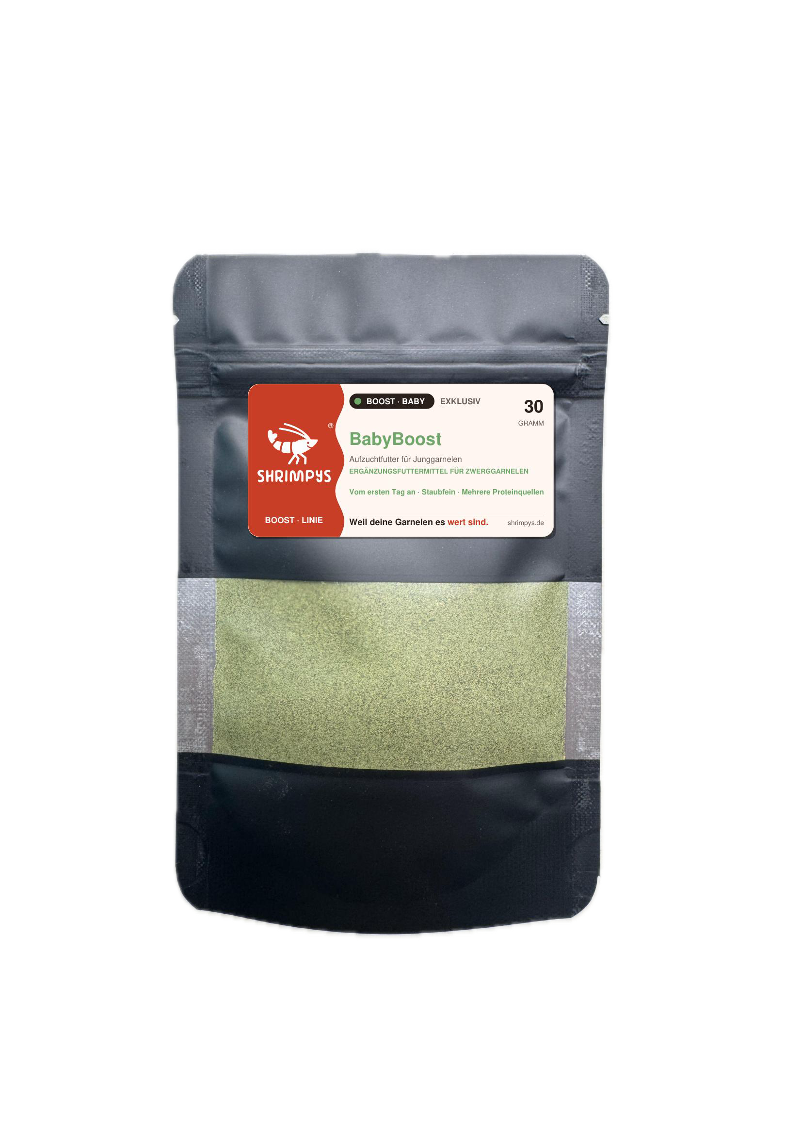 SHRIMPYS BabyBoost Aufzuchtfutter Tüte 30 g – Garnelen-Pott.de Essen