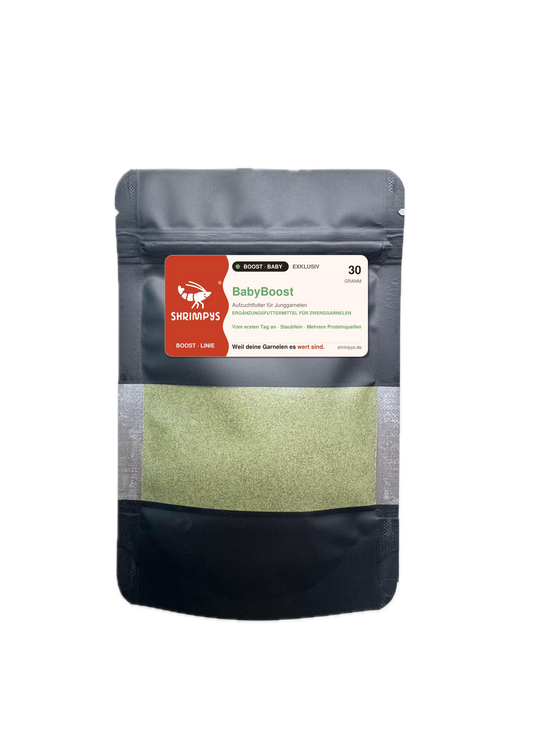 SHRIMPYS BabyBoost Aufzuchtfutter Tüte 30 g – Garnelen-Pott.de Essen